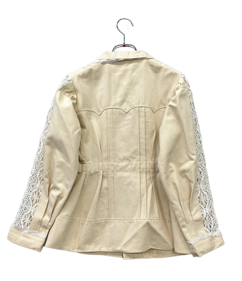 美品 Maison Margiela ビックカラー レースシャツ ジャケット 22SS S31BN0333 レディース SIZE 36 (XS) メゾンマルジェラ
