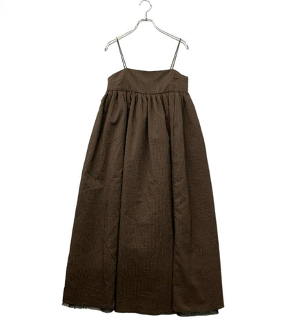 TODAYFUL ノースリーブワンピース チェック柄 キャミソールドレス 裏地チュール 裾カットオフ Washer Camisolr Dress 12420310 レディース SIZE 36