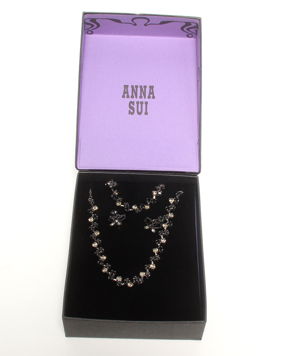 美品 ANNA SUI ネックレス ブレスレット イヤリング バタフライモチーフ 蝶モチーフ 3点セット レディース アナスイ
