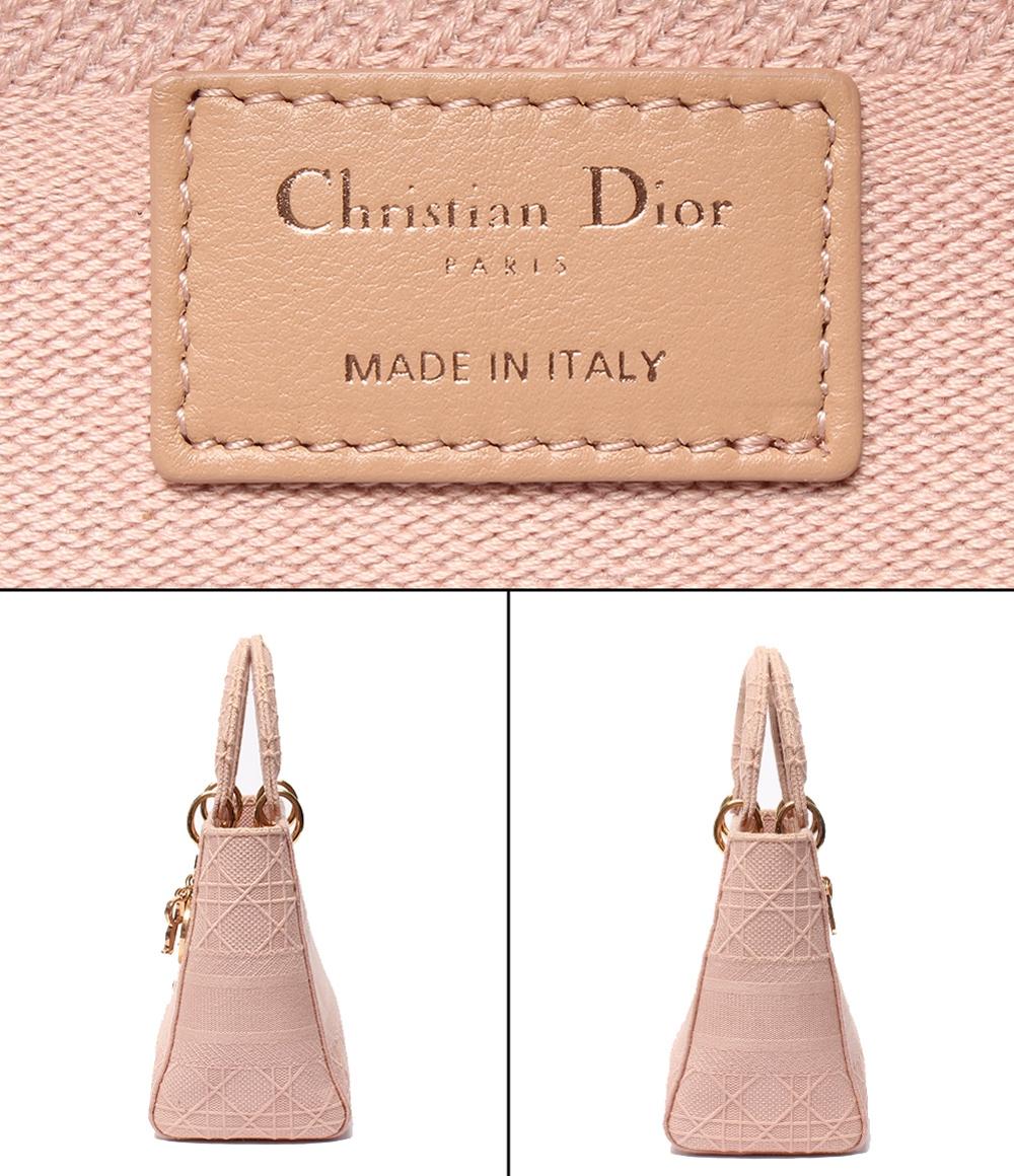 クリスチャンディオール 2way ハンドバッグ ショルダーバッグ 肩掛け 斜め掛け Lady D-Lite カナージュ エンブロイダリー レディース Christian Dior