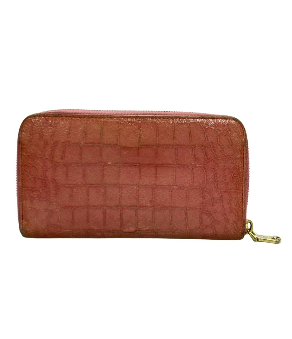 Miu Miu ラウンドファスナー長財布 クロコ型押し レディース ミュウ ミュウ