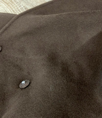 u-Big ノーカラーミドル丈コート  石井毛皮 ウールダブルフェイスショールカラーFOXポケットコート レディース SIZE F (M) ユービック