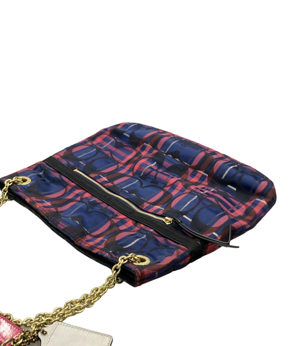 COACH ショルダーバッグ 肩掛け チェック柄 シグネチャー 21136