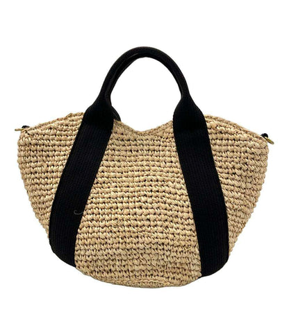 美品 ヴィオラドーロ 2way カゴバッグ ハンドバッグ ショルダーバッグ  斜めがけ ラフィア レディース VIOLAd'ORO