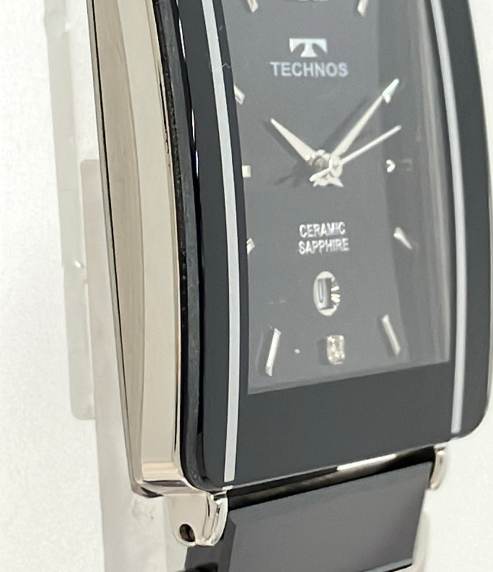 TECHNOS 腕時計 クオーツ ブラック T9137 メンズ テクノス