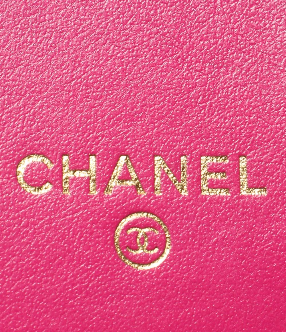 CHANEL 三つ折り財布 ゴールド金具 キャビアスキン スモールフラップウォレット レディース シャネル