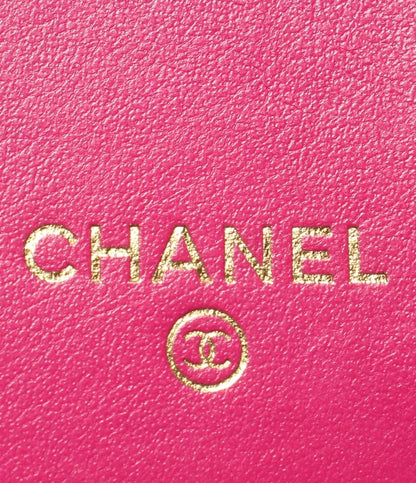 CHANEL 三つ折り財布 ゴールド金具 キャビアスキン スモールフラップウォレット レディース シャネル