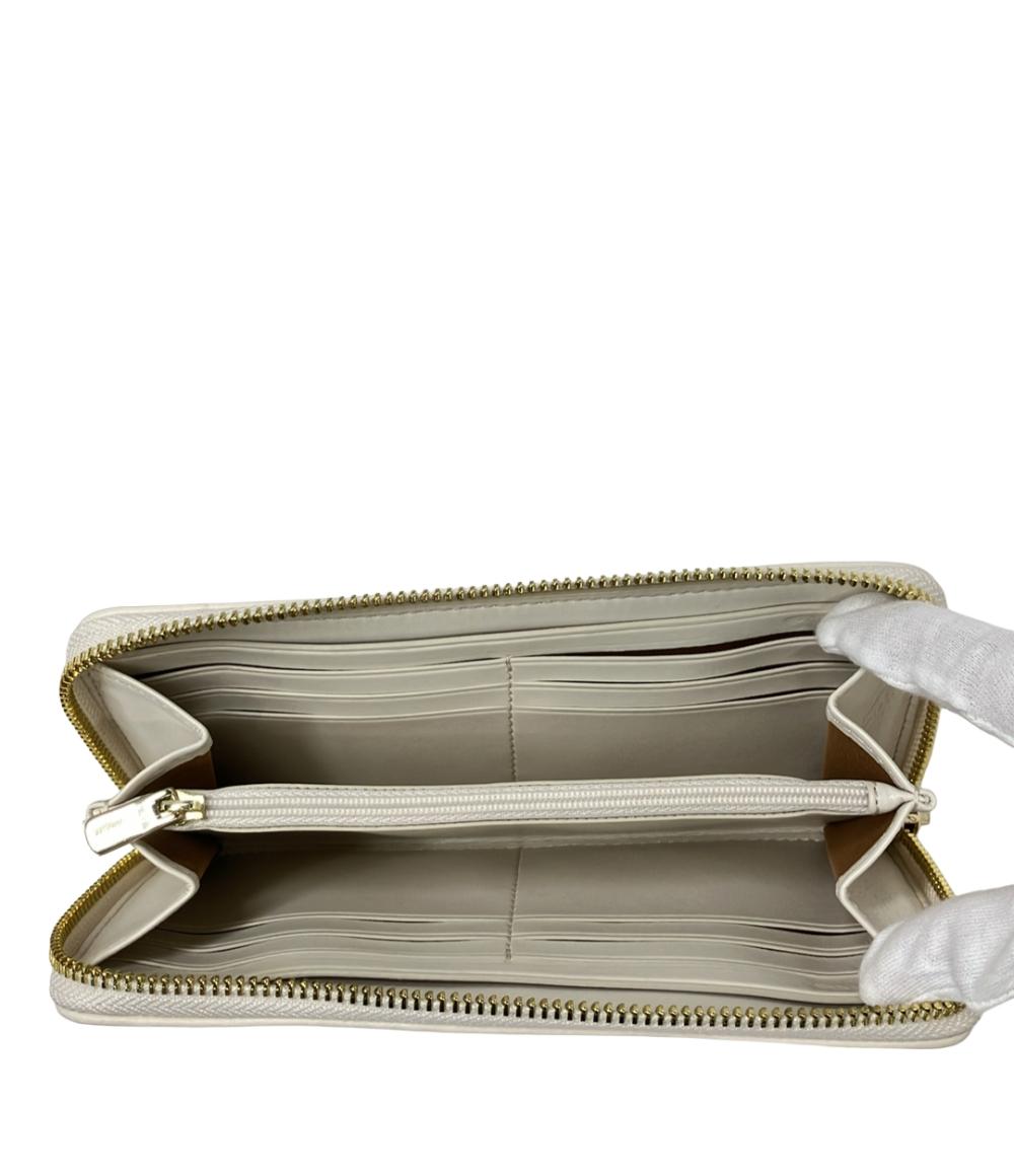 美品 コーチ ラウンドファスナー長財布 シグネチャー レディース COACH