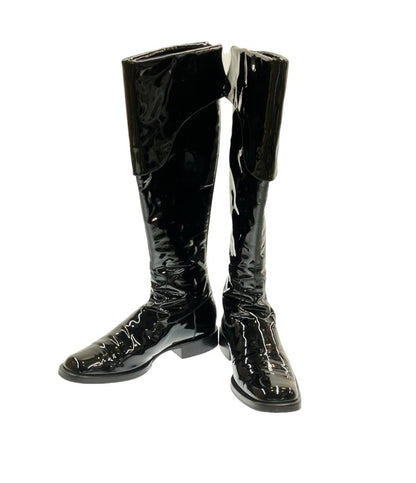 シャネル パテントレザーロングブーツ ココマーク レディース SIZE 37 