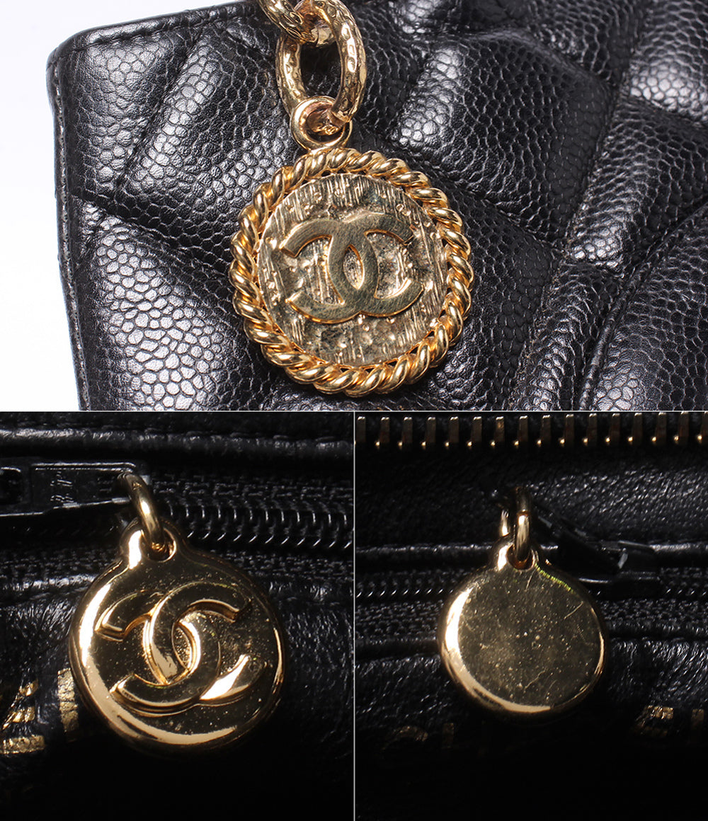 CHANEL トートバッグ ショルダーバッグ 肩掛け ゴールド金具 11番台 復刻トート キャビアスキン マトラッセ レディース シャネル