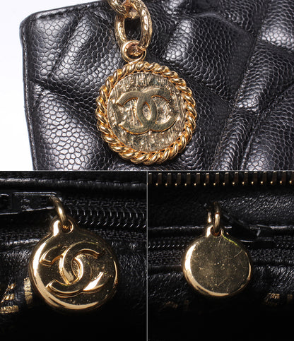 CHANEL トートバッグ ショルダーバッグ 肩掛け ゴールド金具 11番台 復刻トート キャビアスキン マトラッセ レディース シャネル