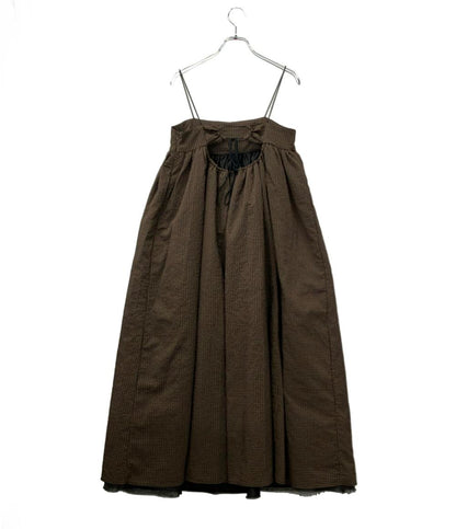 TODAYFUL ノースリーブワンピース チェック柄 キャミソールドレス 裏地チュール 裾カットオフ Washer Camisolr Dress 12420310 レディース SIZE 36