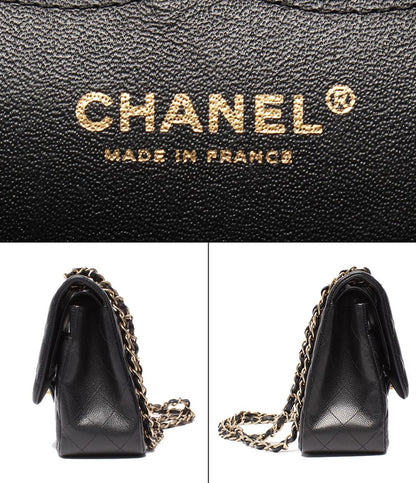 CHANEL チェーンショルダーバッグ ダブルチェーン ダブルフラップ キャビアスキン 16番台 デカマトラッセ 30 レディース シャネル