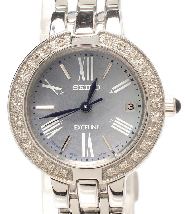 SEIKO 腕時計 エクセリーヌ Exceline ソーラー シェル 1B22-0AG0