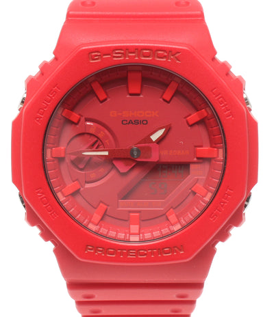 美品 CASIO 腕時計 G-SHOCK クオーツ レッド GA-2100-4A レディース メンズ カシオ