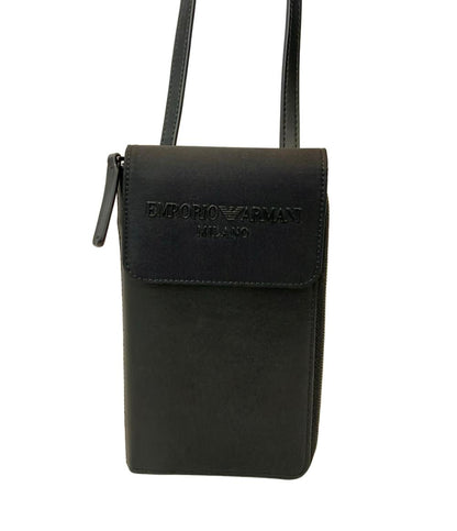 美品 EMPORIO ARMANI ショルダーバッグ トラベルポーチ ラウンドファスナー メンズ エンポリオアルマーニ