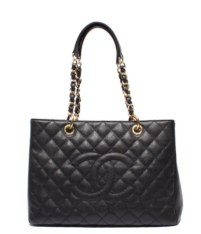CHANEL チェーンショルダーバッグ  GSTトートバッグ 肩掛け マトラッセ ゴールド金具 キャビアスキン レディース シャネル