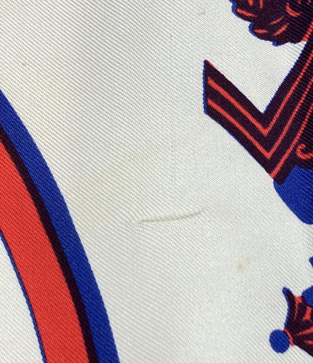 訳あり HERMES スカーフ シルク100% カレ90 Ex Libris レディース メンズ エルメス