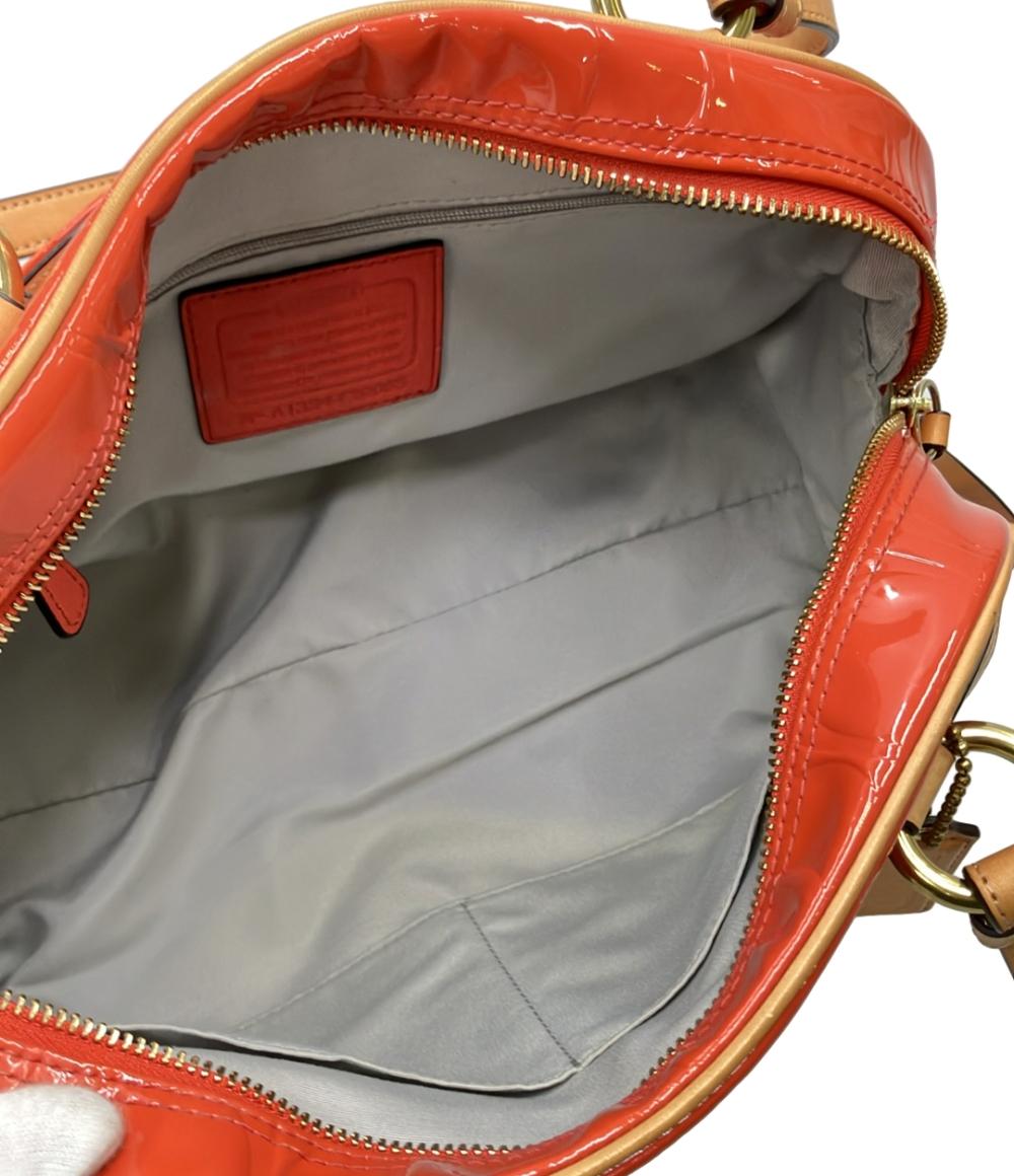 美品 COACH ショルダーバッグ 肩掛け エナメル シグネチャー F20065 レディース コーチ