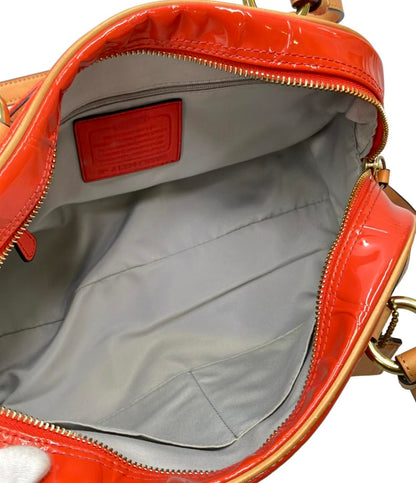 美品 COACH ショルダーバッグ 肩掛け エナメル シグネチャー F20065 レディース コーチ
