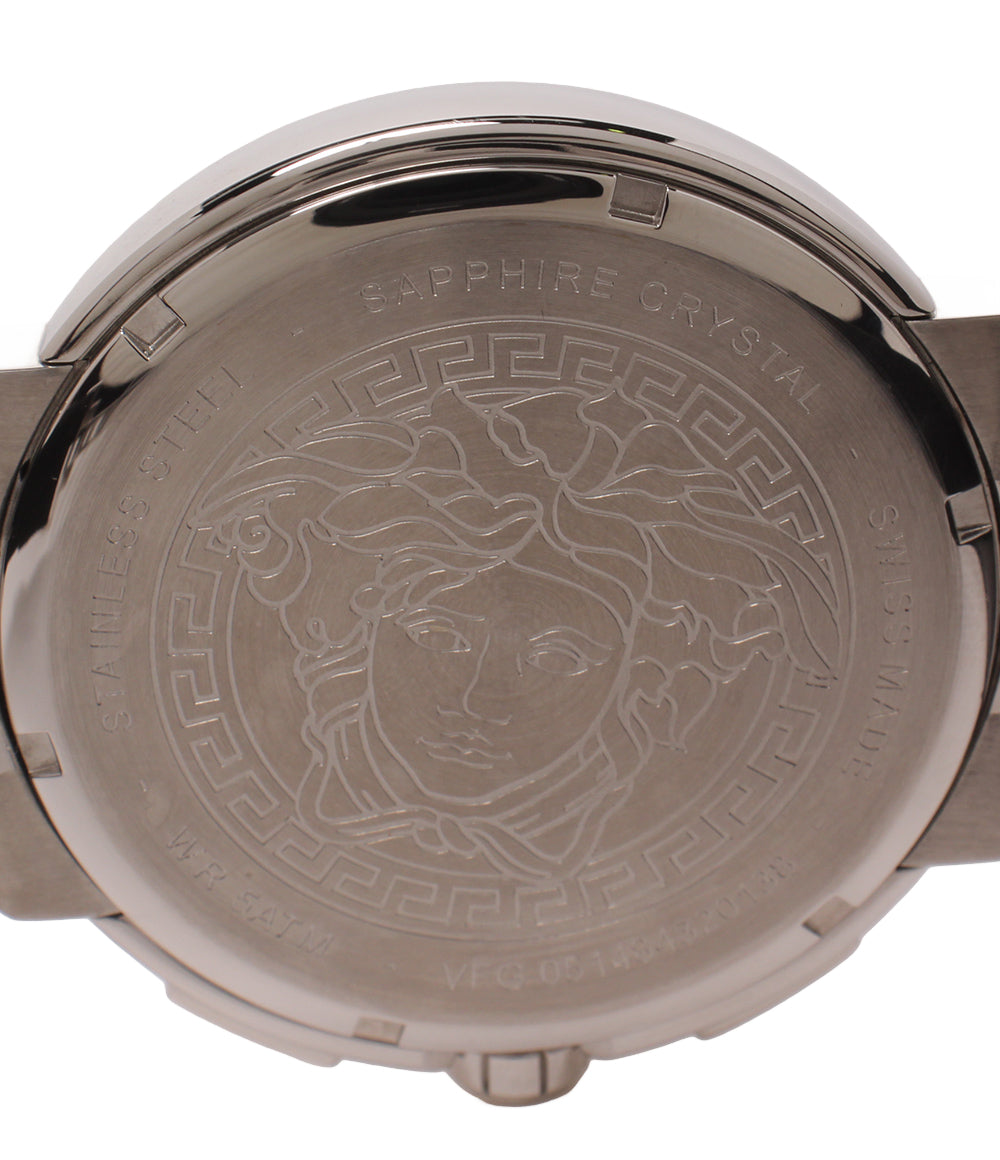 美品 VERSACE 腕時計 クオーツ ブラック VFG 051484320138 メンズ ヴェルサーチ
