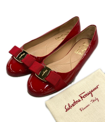 Salvatore Ferragamo フラットパンプス エナメル ヴァラ DY 88976 レディース SIZE 6.5 サルヴァトーレフェラガモ