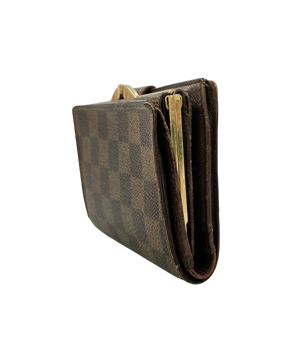 LOUIS VUITTON 二つ折り財布 ポルトフォイユ ヴィエノワ ダミエ エベヌ