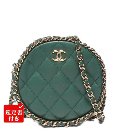 CHANEL チェーンショルダーバッグ ラウンド マトラッセ ゴールド金具 28番台 チェーンアラウンド レディース シャネル