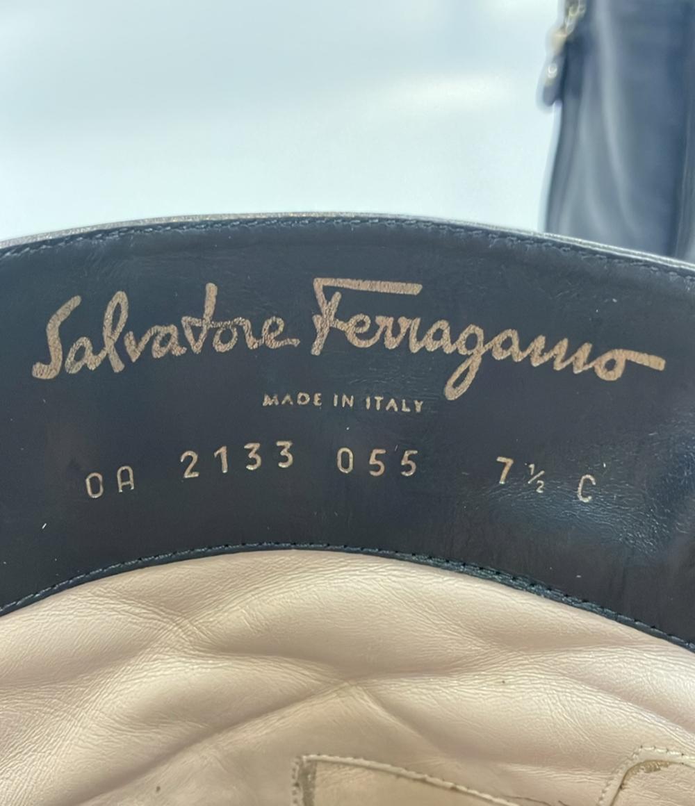 Salvatore Ferragamo ショートブーツ サイドジップ ガンチーニ レディース SIZE 7 1/2 C (25cm) サルヴァトーレフェラガモ