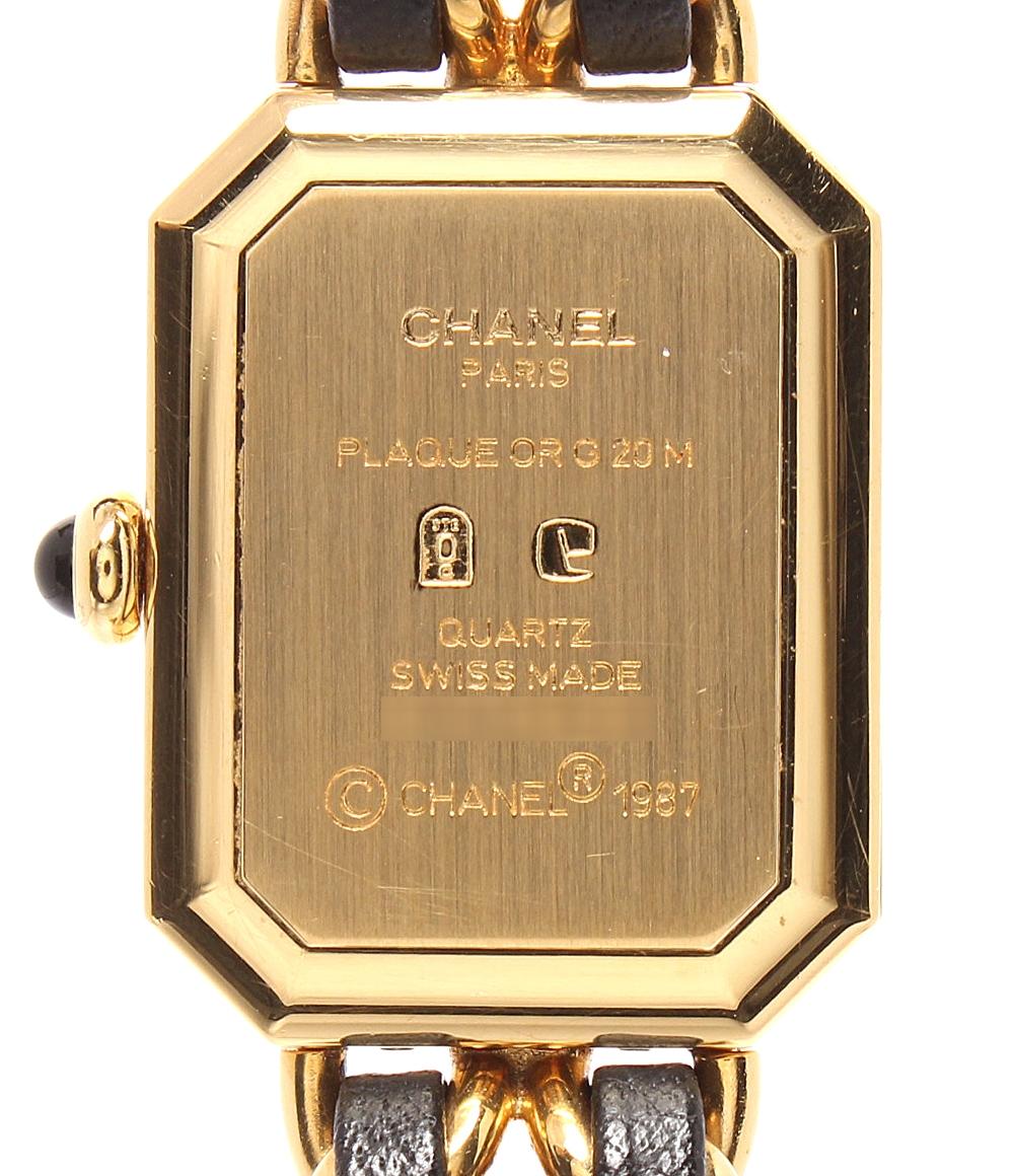 CHANEL 腕時計 プルミエールM クオーツ ブラック H0001 レディース シャネル