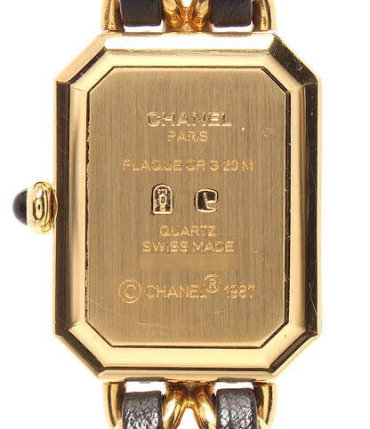 CHANEL 腕時計 プルミエールM クオーツ ブラック H0001 レディース シャネル