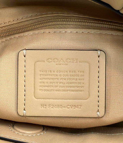 美品 コーチ トートバッグ フェイ ドローストリング  レザー CV947 レディース COACH