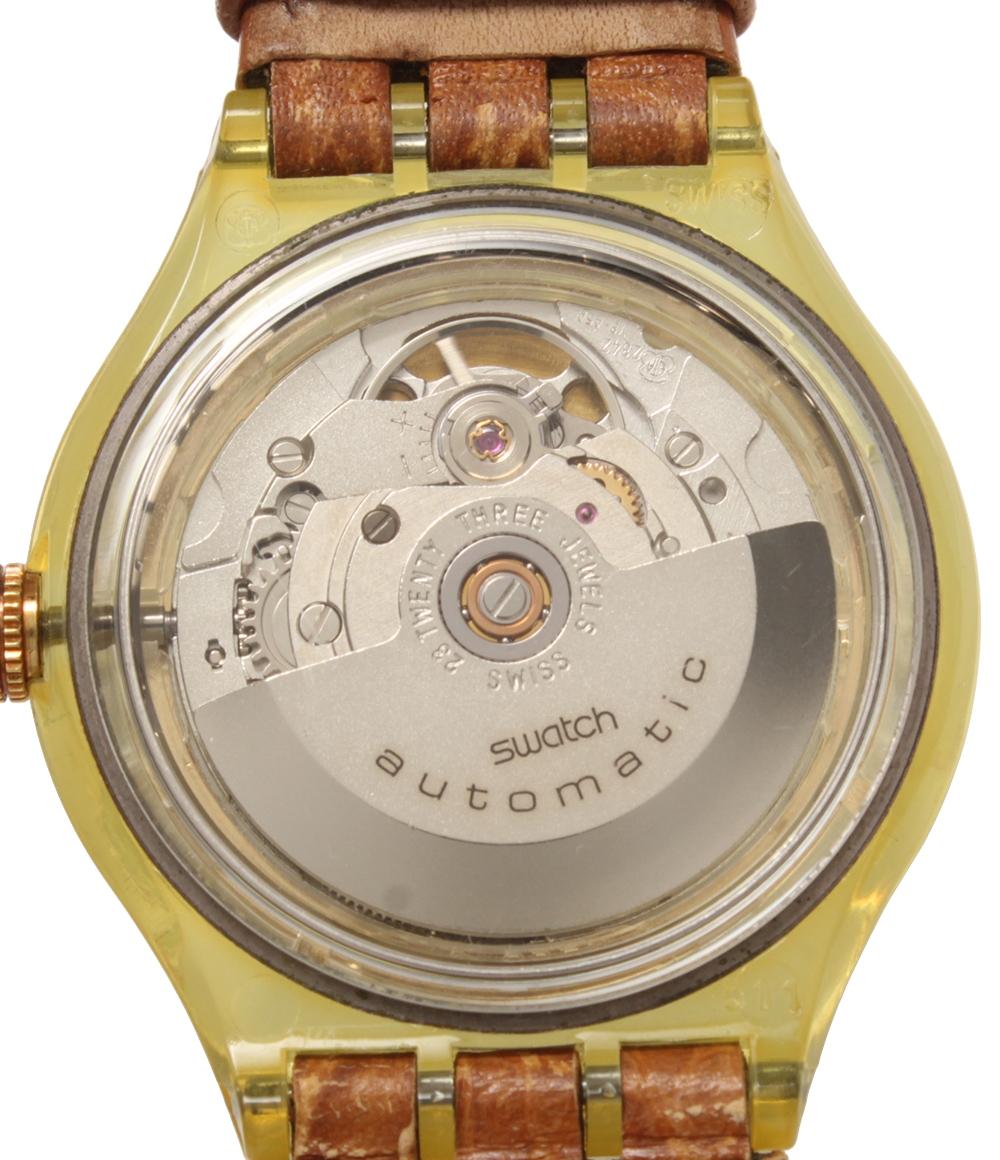 Swatch 441-1016 swatch スウォッチ 腕時計 自動巻 革ベルト ブラウン 