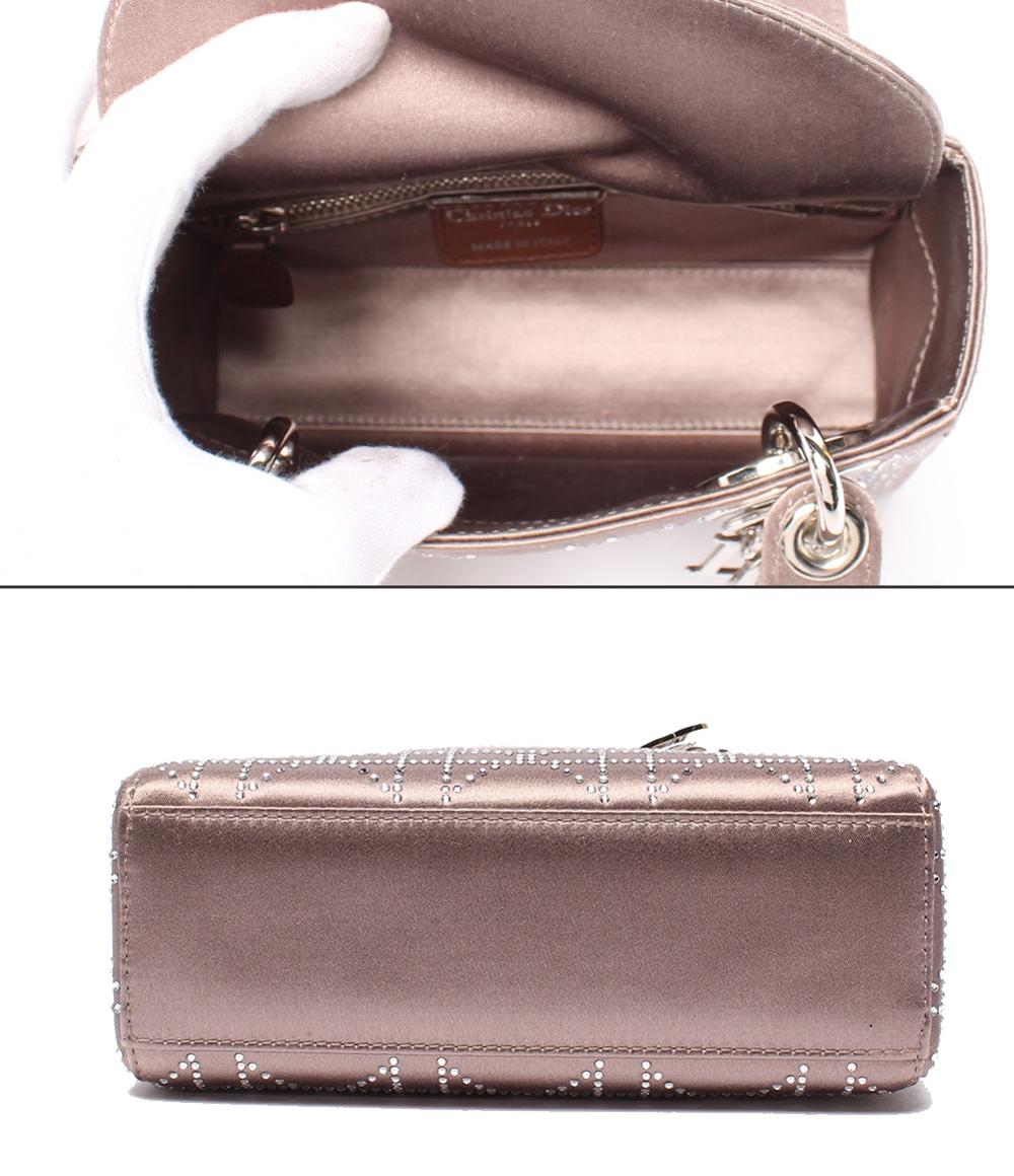 クリスチャンディオール ハンドバッグ ラインストーン サテン レディディオール Christian Dior