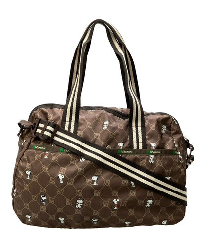 美品 LeSportsac SNOOPY ボストンバッグ トートバッグ ショルダーバッグ 2WAY 斜め掛け レディース レスポートサック スヌーピー