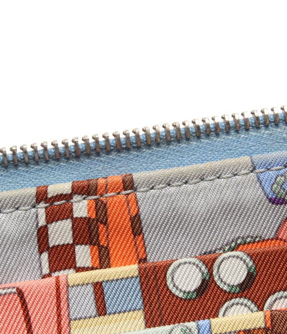 エルメス ラウンドファスナー長財布 □R刻印 シルバー金具 アザップロング シルクイン レディース HERMES