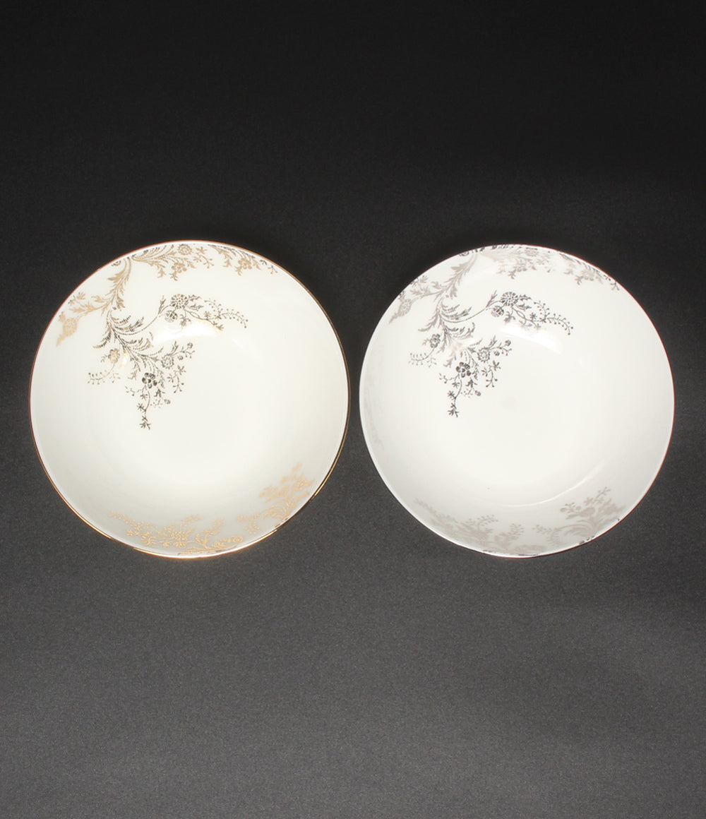 美品 WEDGWOOD マルチソーサー 皿 2点セット 13cm ヴェラ ウォン ヴェラレース プラチナ ゴールド ウェッジウッド