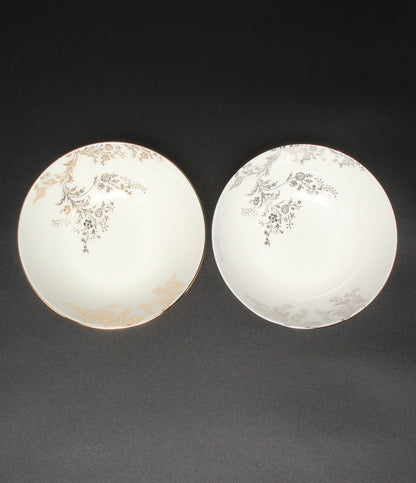 美品 WEDGWOOD マルチソーサー 皿 2点セット 13cm ヴェラ ウォン ヴェラレース プラチナ ゴールド ウェッジウッド