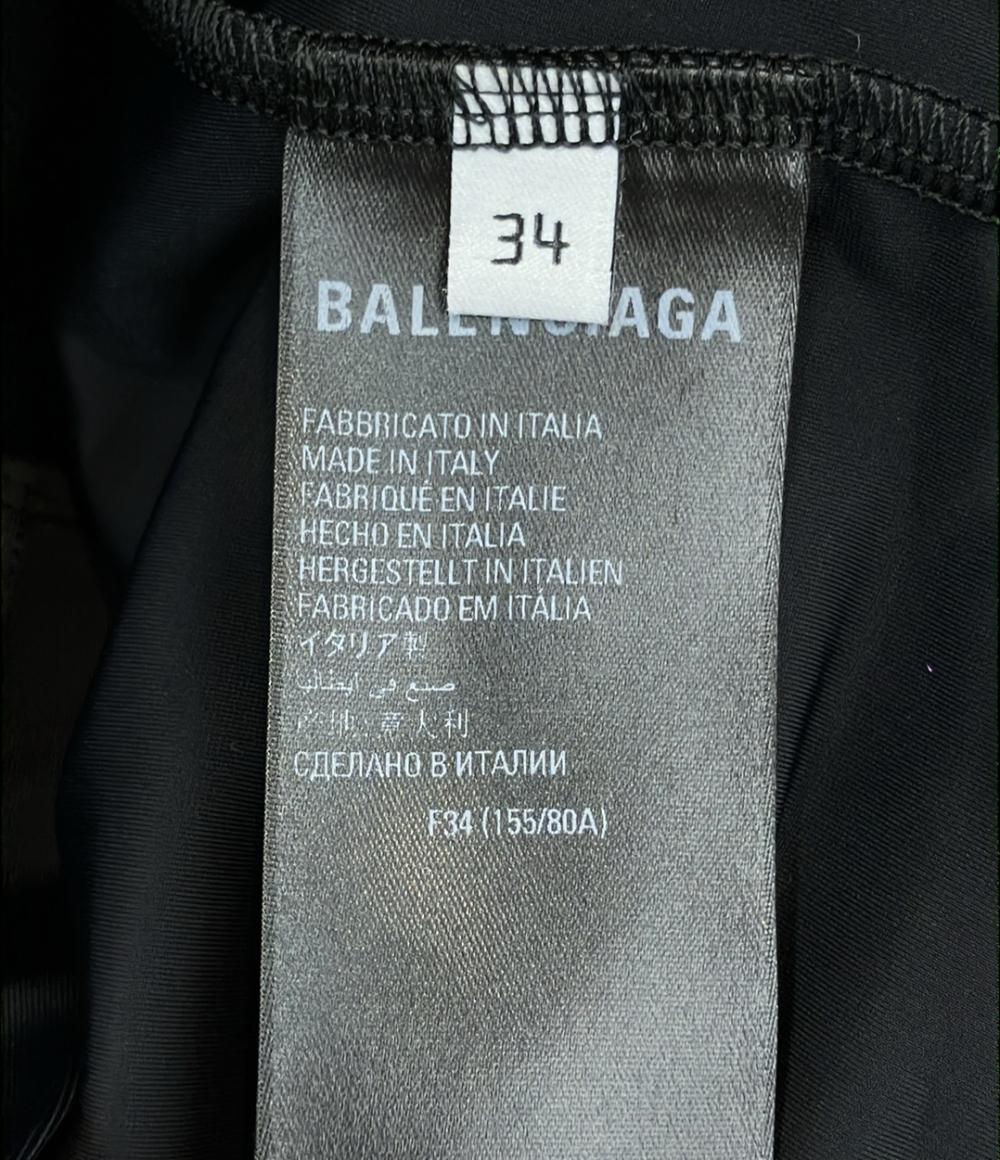 美品 BALENCIAGA adidas 半袖Tシャツ モックネック 後ジップアップ レディース SIZE 34 (XS) バレンシアガ アディダス