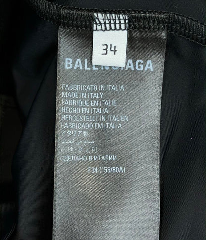 美品 BALENCIAGA adidas 半袖Tシャツ モックネック 後ジップアップ レディース SIZE 34 (XS) バレンシアガ アディダス