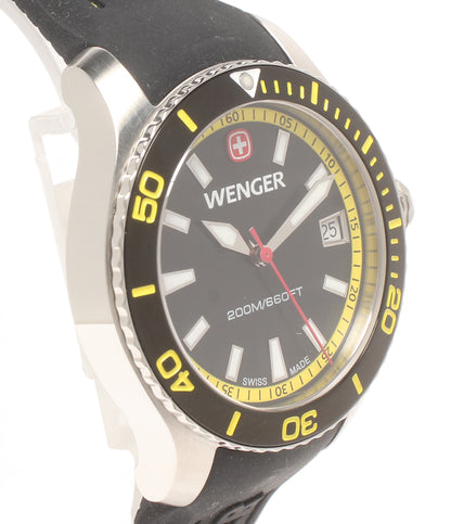 美品 WENGER 腕時計 シーフォース クオーツ ブラック 0621.10 メンズ ウェンガー