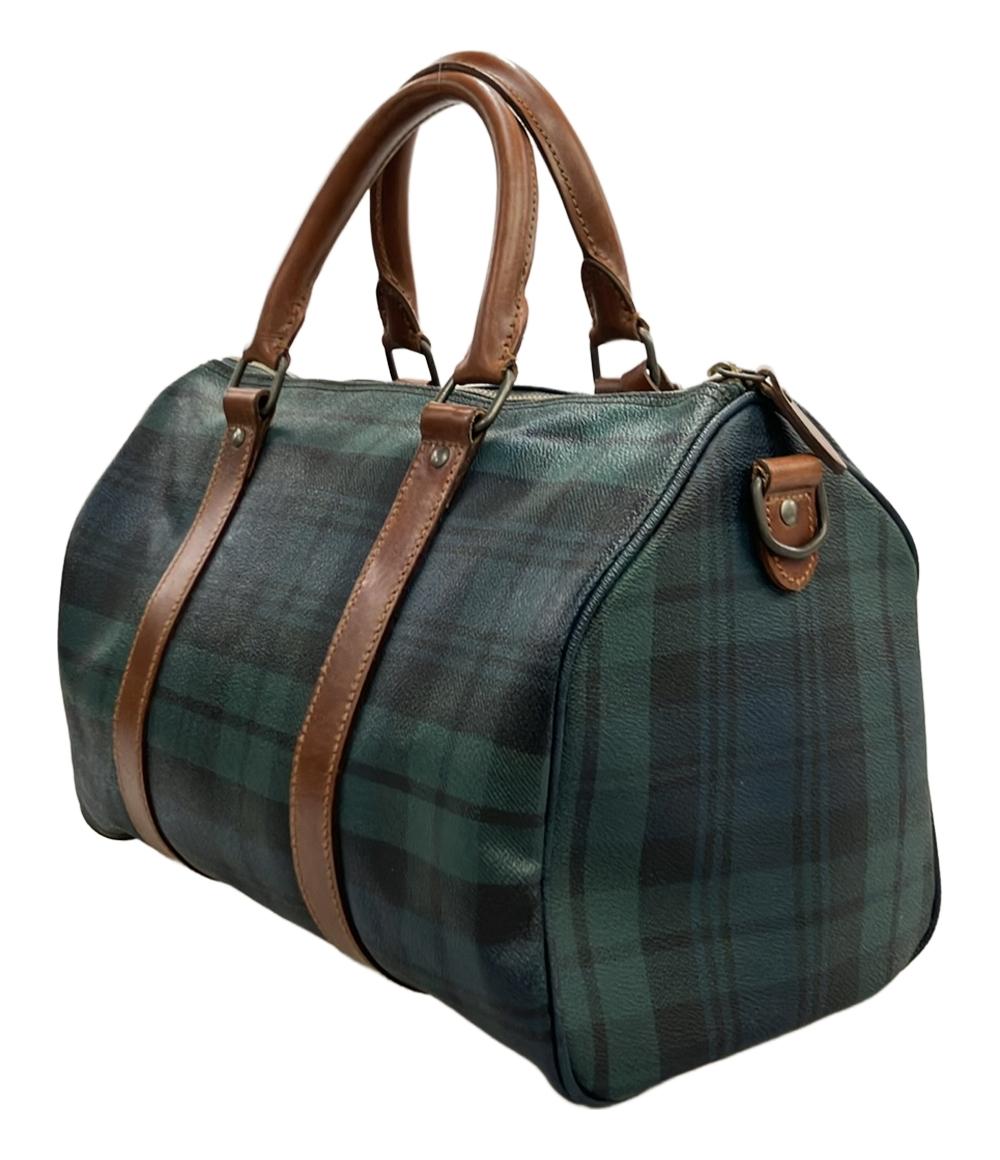 美品　ポロラルフローレン　ミニボストンバッグ　チェック柄　ハンドバッグ POLO RALPH LAUREN ハンドバッグ ミニボストンバッグ チェック柄