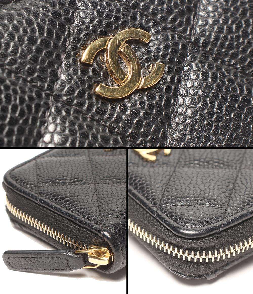 CHANEL コインケース ゴールド金具 クラシック ジップ コインパース マトラッセ レディース シャネル