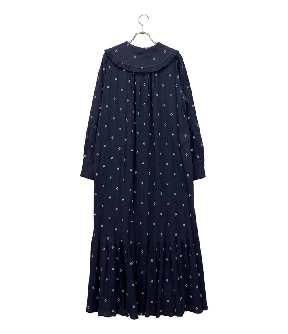 ヌキテパ コットンガーゼ フルエンブロイダリーフリル カラー