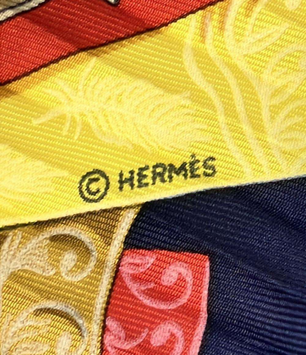 美品 エルメス プリーツスカーフ シルク100% アトランティス大陸 L‘ATLANTIDE レディース HERMES