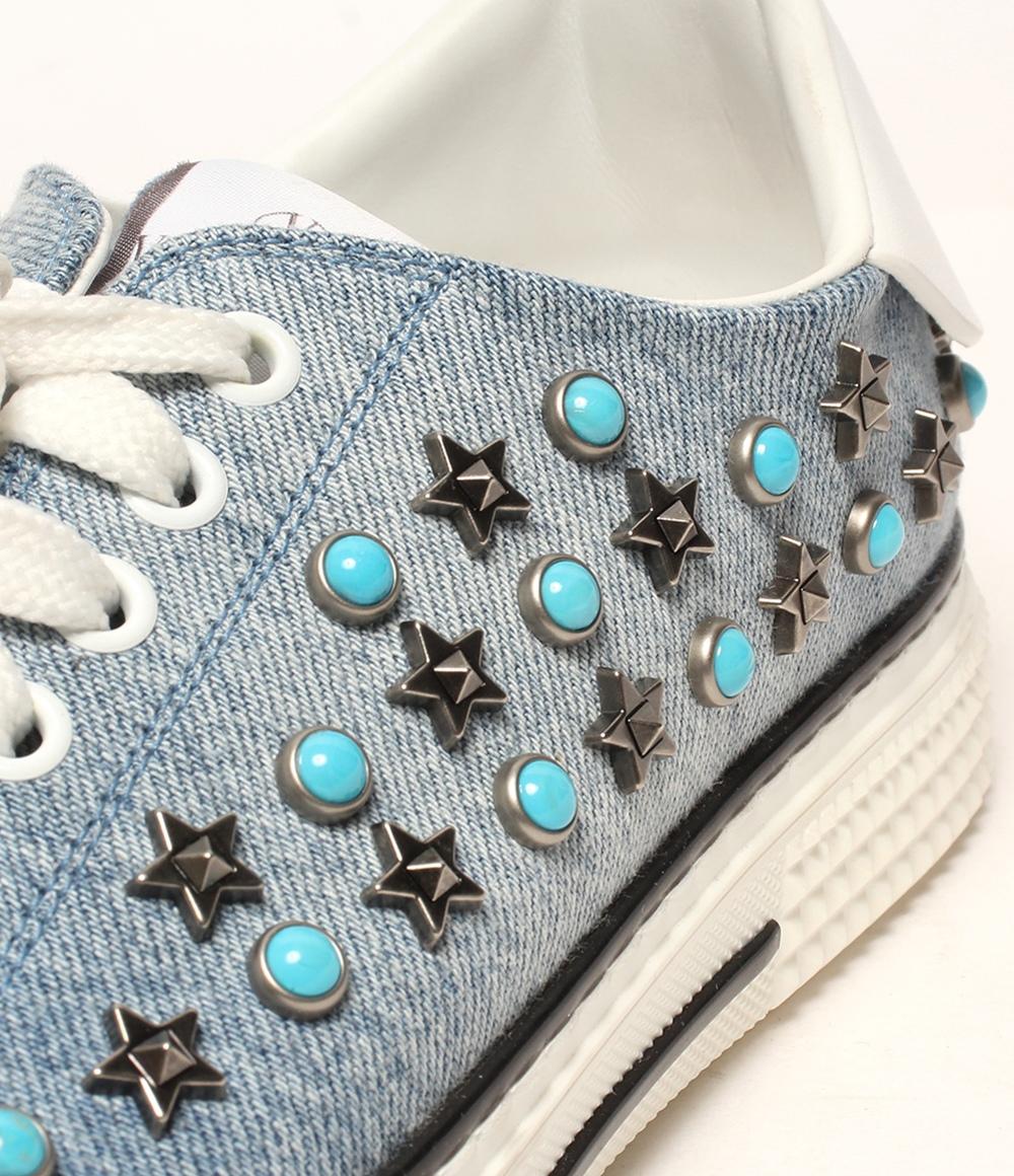 ヴァレンティノ ローカットスニーカー デニム スタッズ レディース SIZE 36 (M) VALENTINO