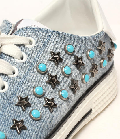 ヴァレンティノ ローカットスニーカー デニム スタッズ レディース SIZE 36 (M) VALENTINO