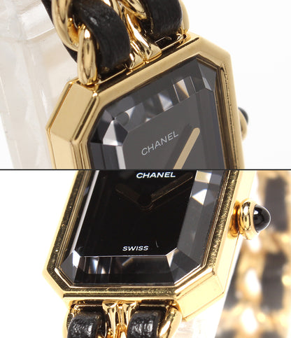 CHANEL 腕時計 プルミエール L クオーツ ブラック H0001 レディース シャネル