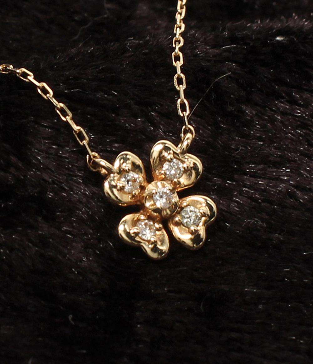美品 ヴァンドームアオヤマ ネックレス K10 ダイヤ フラワーモチーフ レディース VENDOME AOYAMA