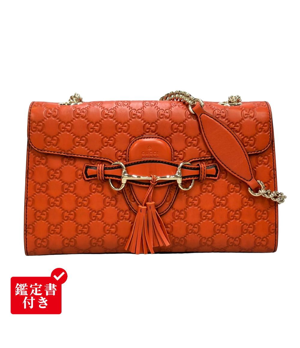 美品 GUCCI チェーンショルダーバッグ 肩掛け エミリー グッチシマ 295402 213317 レディース グッチ
